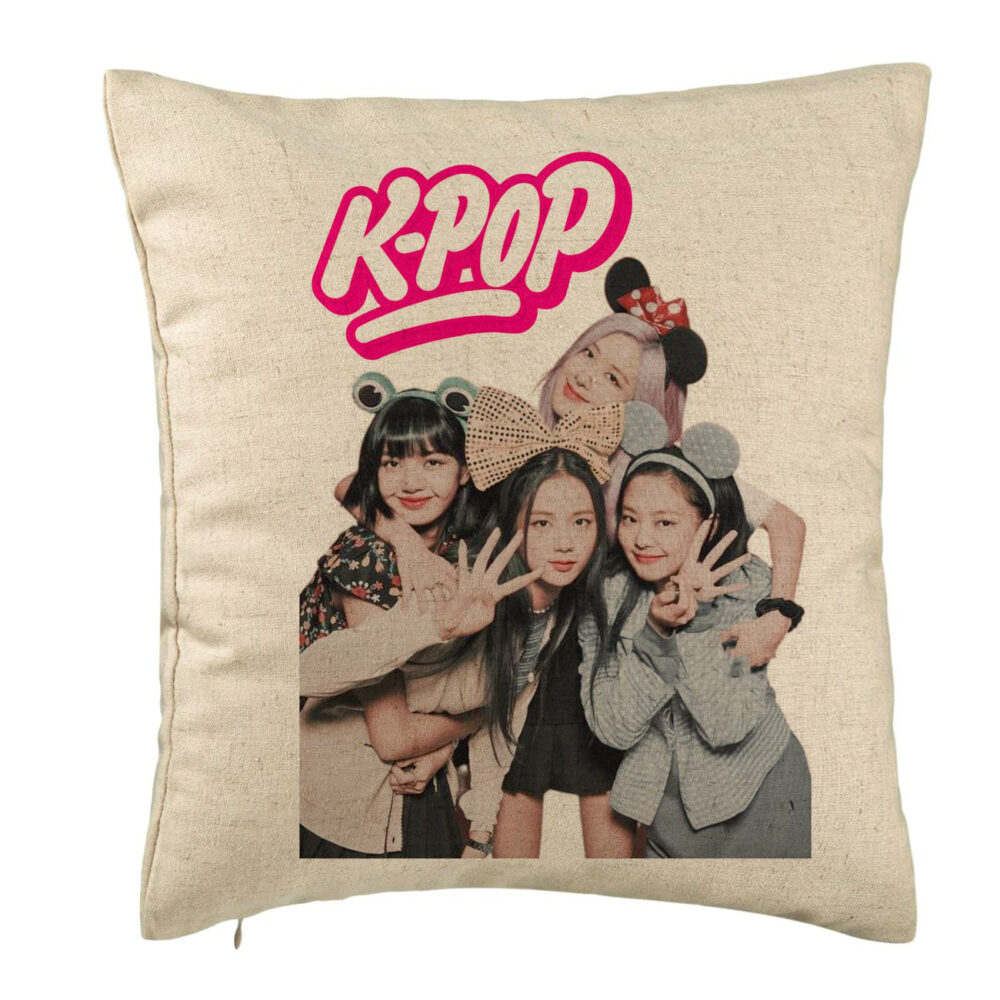 Perna Decorativa K-pop, 40x40 cm, Bej, Husa Detasabila, Burduf 5 Perna Decorativa K-pop