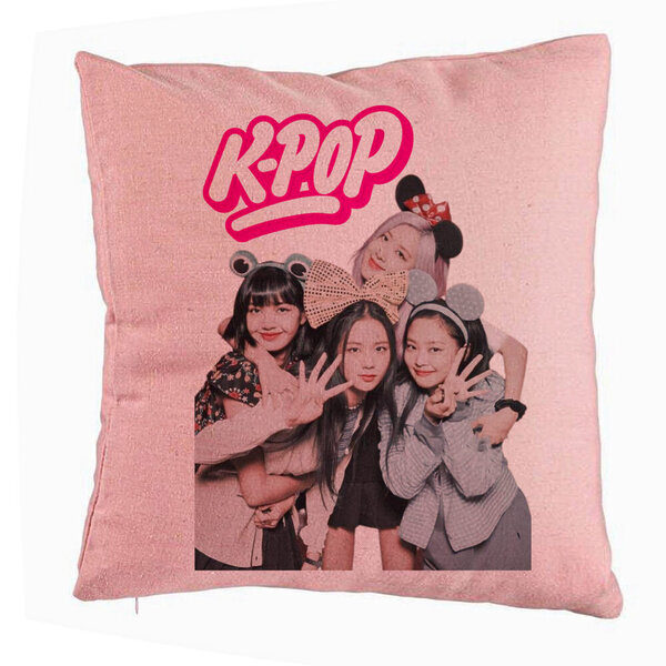 Perna Decorativa K-pop, 40x40 cm, Roz, Husa Detasabila, Burduf 5 Perna Decorativa K-pop