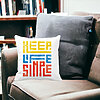 Perna Decorativa, Keep Life Simple, 40x40 cm, Alba, Mata, Husa Detasabila, Burduf 20 Keep Life Simple