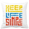 Perna Decorativa, Keep Life Simple, 40x40 cm, Alba, Mata, Husa Detasabila, Burduf 19 Perna Decorativa