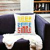 Perna Decorativa, Keep Life Simple, 40x40 cm, Alba, Mata, Husa Detasabila, Burduf 23 Mata