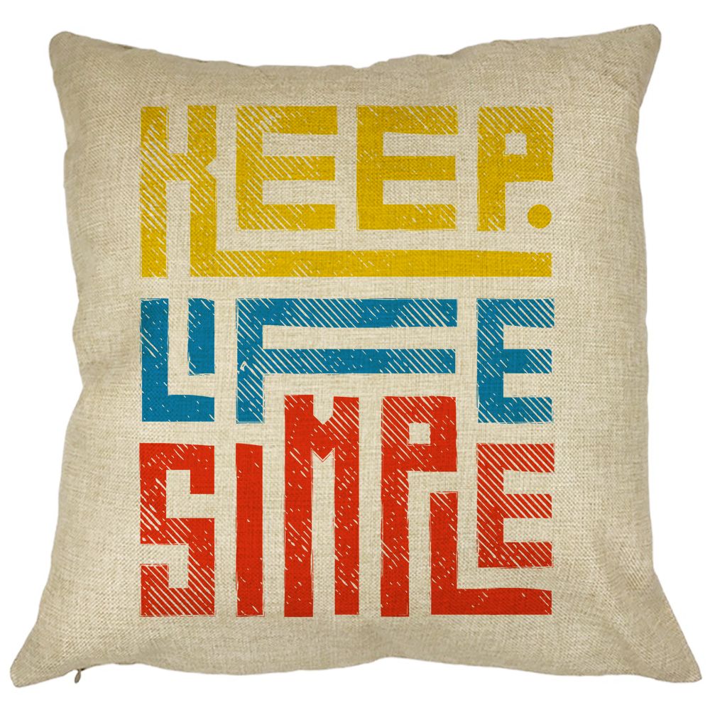 Perna Decorativa, Keep Life Simple, 40x40 cm, Husa Detasabila, Burduf 11 Perna Decorativa