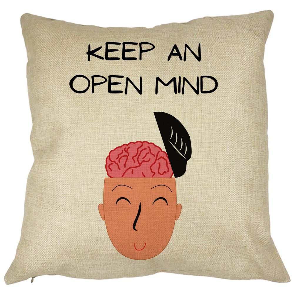 Perna Decorativa, Keep an Open Mind, 40x40 cm, Husa Detasabila, Burduf 11 Perna Decorativa