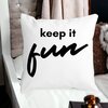Perna Decorativa, Keep it Fun, 40x40 cm, Alba, Mata, Husa Detasabila, Burduf 17 Keep it Fun