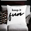 Perna Decorativa, Keep it Fun, 40x40 cm, Alba, Mata, Husa Detasabila, Burduf 19 Alba