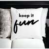 Perna Decorativa, Keep it Fun, 40x40 cm, Alba, Mata, Husa Detasabila, Burduf 20 Mata