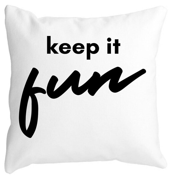 Perna Decorativa, Keep it Fun, 40x40 cm, Alba, Mata, Husa Detasabila, Burduf 11 Perna Decorativa