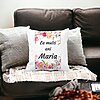 Perna Decorativa La multi ani Maria 2,40x40 cm, Alba, Mata, Husa Detasabila, Burduf 22 Mata