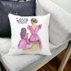Perna Decorativa, Love Mom, 40x40 cm, Alba, Mata, Husa Detasabila, Burduf 18 40x40 cm