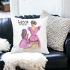 Perna Decorativa, Love Mom, 40x40 cm, Alba, Mata, Husa Detasabila, Burduf 19 Alba