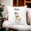 Perna Decorativa, Meow, 40x40 cm, Alba, Mata, Husa Detasabila, Burduf 17 Meow