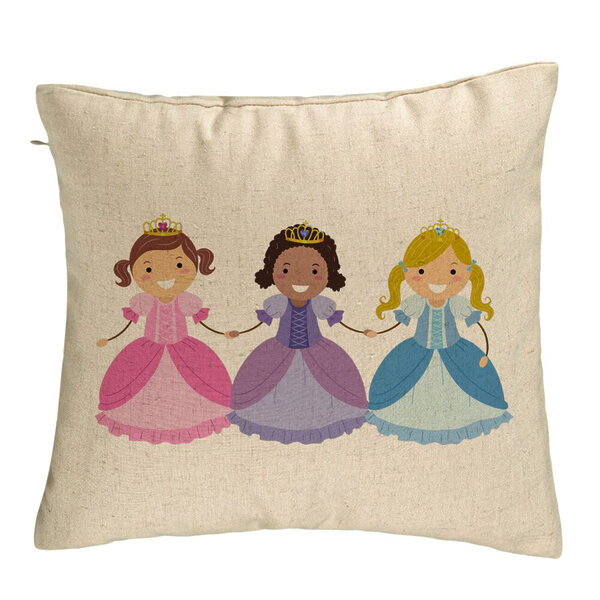 Perna Decorativa, Model 3 Printese, 40x40 cm, Bej, Husa Detasabila, Burduf 5 Perna Decorativa