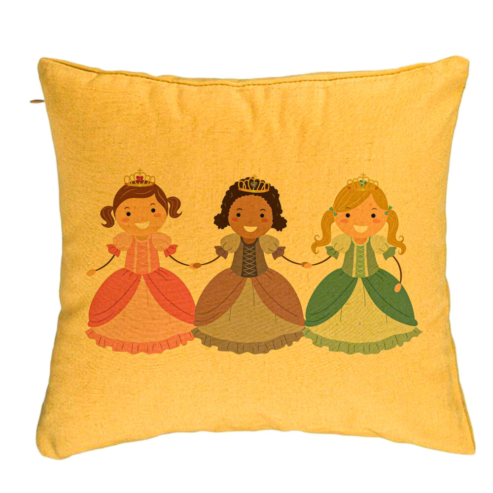 Perna Decorativa, Model 3 Printese, 40x40 cm, Galben, Husa Detasabila, Burduf 5 Perna Decorativa