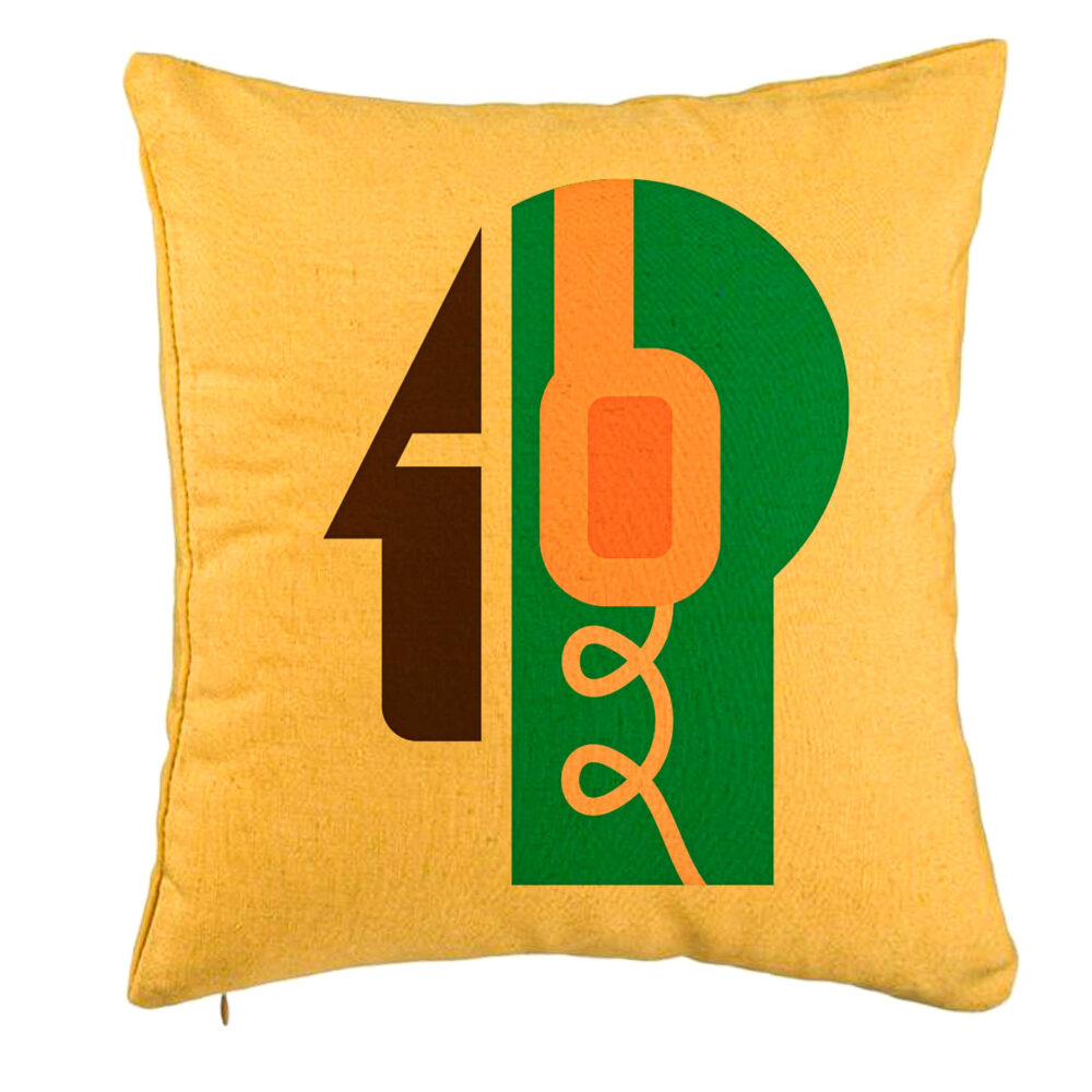 Perna Decorativa, Model Abstract, 40x40 cm, Galben, Husa Detasabila, Burduf 5 Perna Decorativa