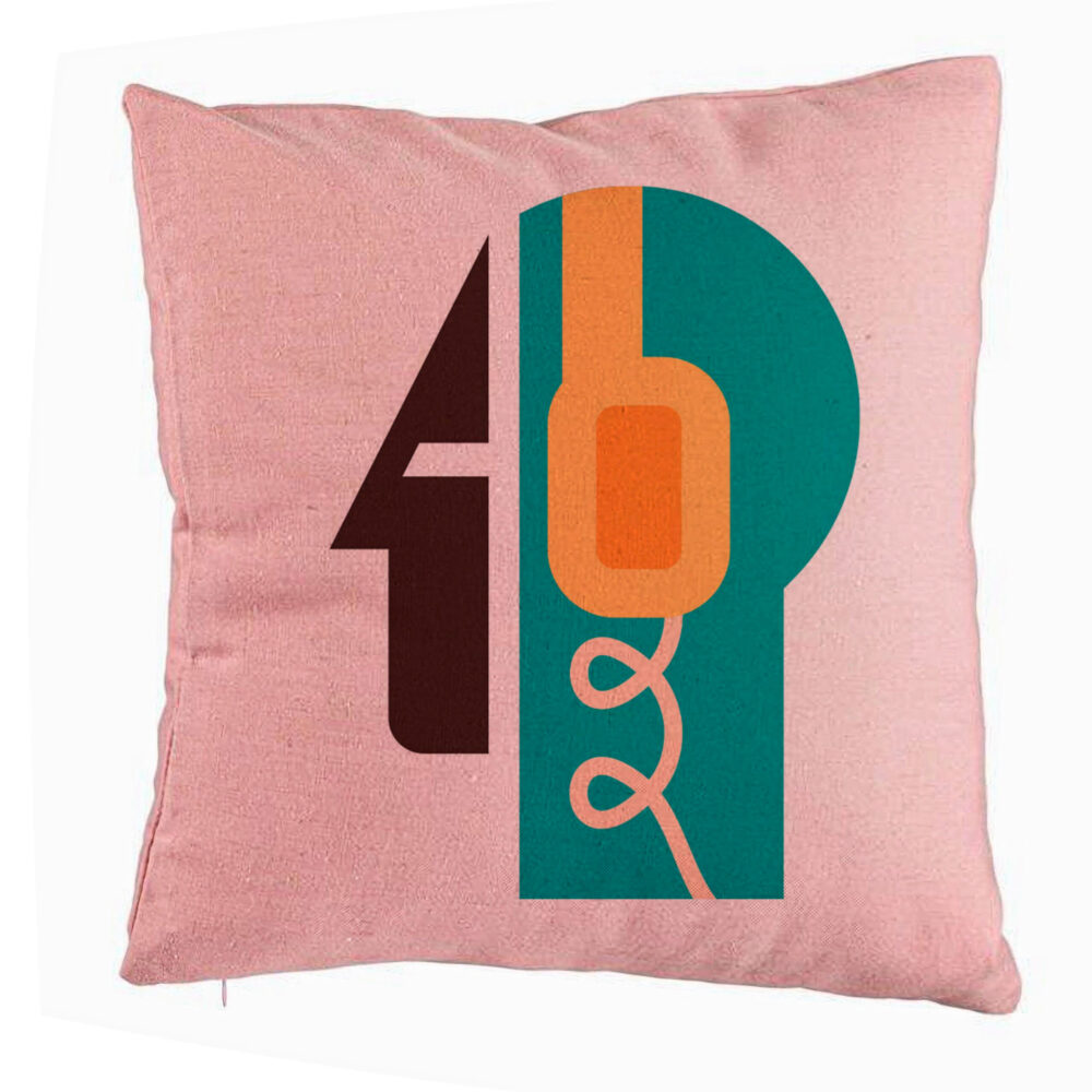 Perna Decorativa, Model Abstract, 40x40 cm, Roz, Husa Detasabila, Burduf 5 Perna Decorativa