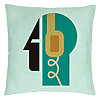 Perna Decorativa, Model Abstract, 40x40 cm, Verde Menta, Husa Detasabila, Burduf 22 Perna Decorativa