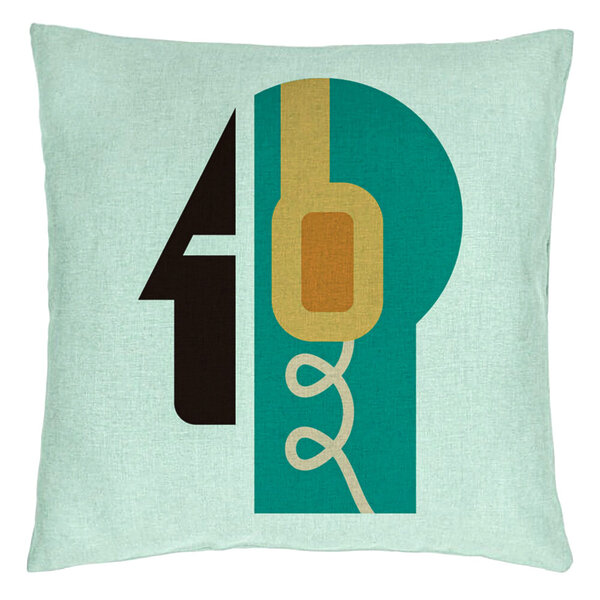 Perna Decorativa, Model Abstract, 40x40 cm, Verde Menta, Husa Detasabila, Burduf 15 Perna Decorativa