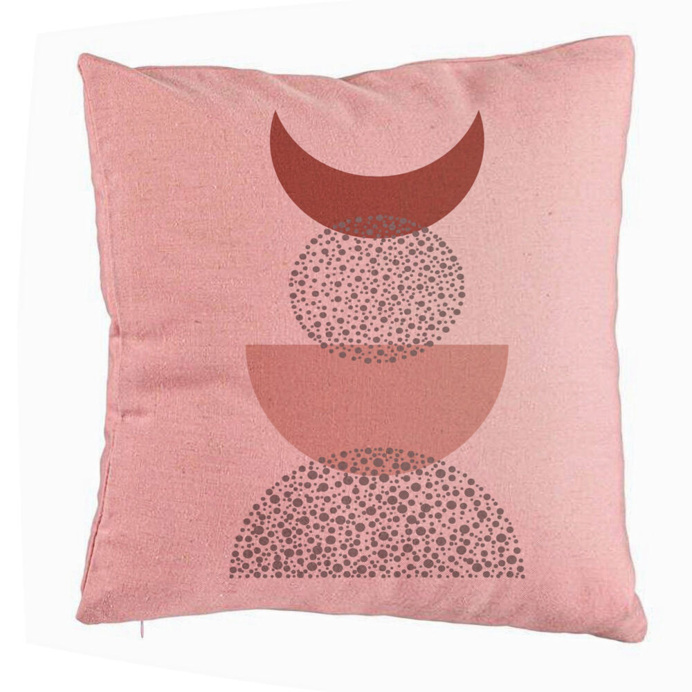 Perna Decorativa, Model Abstract Creativ 10, 40x40 cm, Roz, Husa Detasabila, Burduf 5 Perna Decorativa
