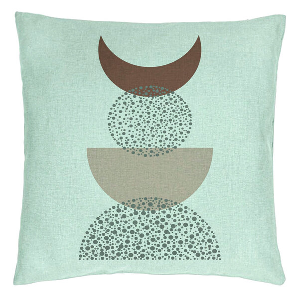 Perna Decorativa, Model Abstract Creativ 10, 40x40 cm, Verde Menta, Husa Detasabila, Burduf 15 Perna Decorativa