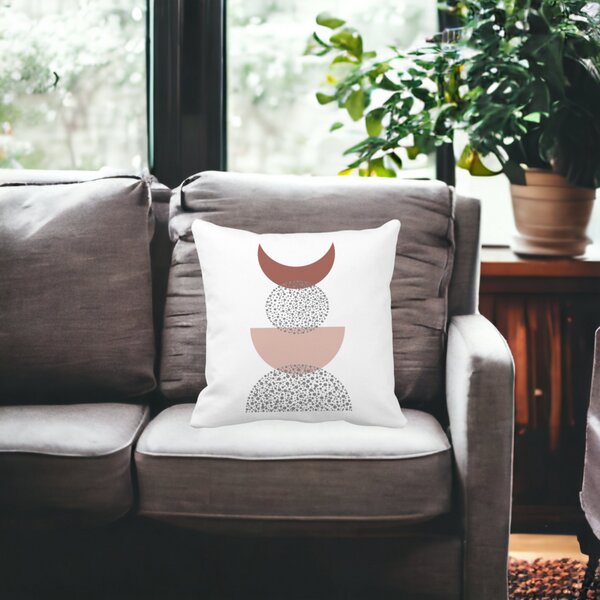Perna Decorativa Model Abstract Creativ 10,40x40 cm, Alba, Mata, Husa Detasabila, Burduf 14 40x40 cm