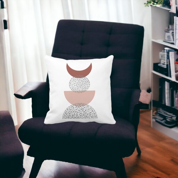 Perna Decorativa Model Abstract Creativ 10,40x40 cm, Alba, Mata, Husa Detasabila, Burduf 17 Husa Detasabila