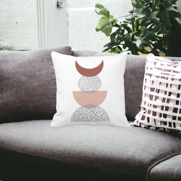 Perna Decorativa Model Abstract Creativ 10,40x40 cm, Alba, Mata, Husa Detasabila, Burduf 18 Burduf