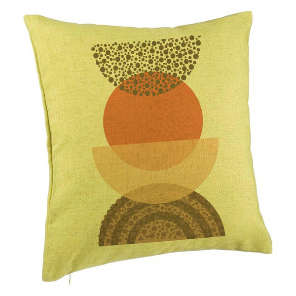 Perna Decorativa, Model Abstract Creativ 11, 40x40 cm, Verde, Husa Detasabila, Burduf 5 Perna Decorativa