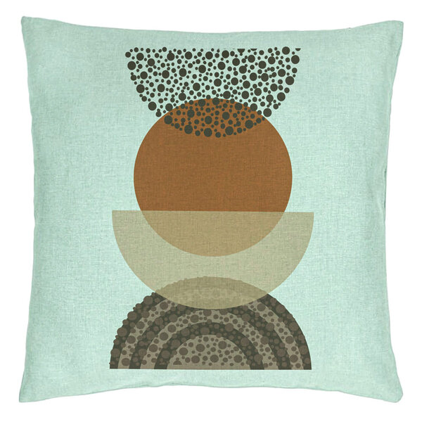 Perna Decorativa, Model Abstract Creativ 11, 40x40 cm, Verde Menta, Husa Detasabila, Burduf 15 Perna Decorativa