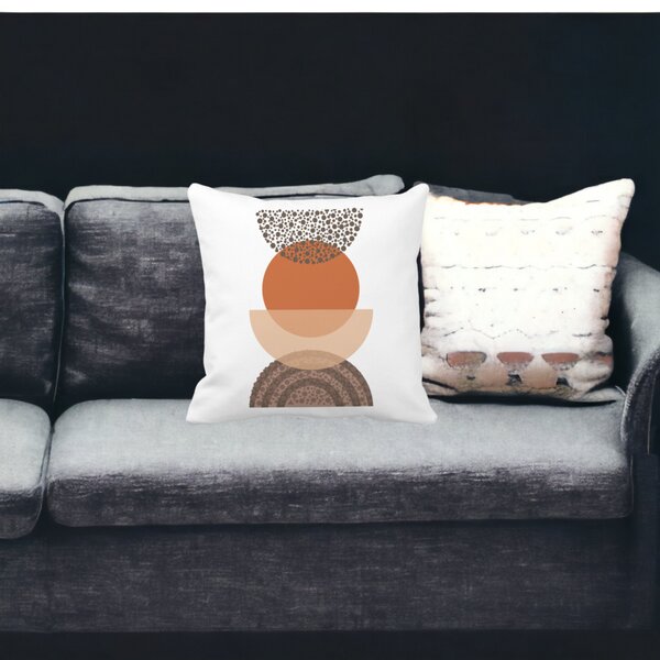 Perna Decorativa Model Abstract Creativ 11,40x40 cm, Alba, Mata, Husa Detasabila, Burduf 14 40x40 cm