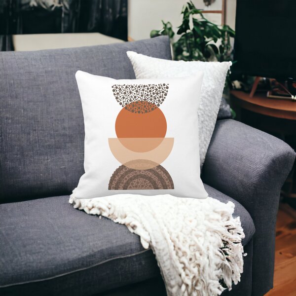 Perna Decorativa Model Abstract Creativ 11,40x40 cm, Alba, Mata, Husa Detasabila, Burduf 15 Alba