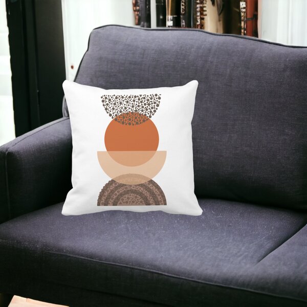 Perna Decorativa Model Abstract Creativ 11,40x40 cm, Alba, Mata, Husa Detasabila, Burduf 16 Mata