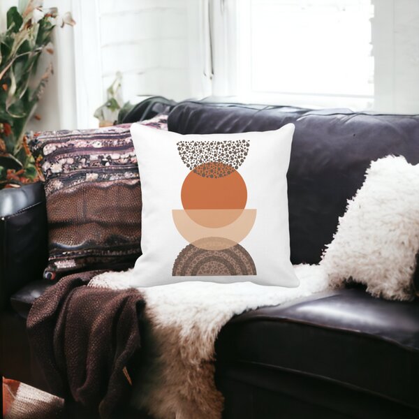Perna Decorativa Model Abstract Creativ 11,40x40 cm, Alba, Mata, Husa Detasabila, Burduf 18 Burduf