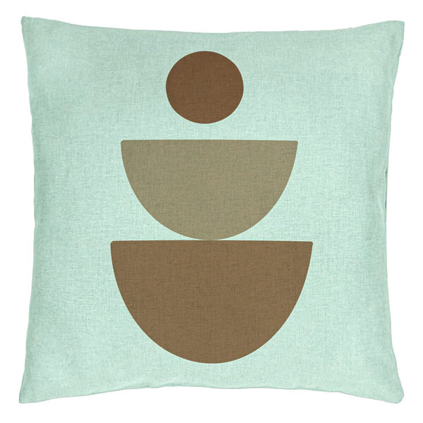 Perna Decorativa, Model Abstract Creativ 5, 40x40 cm, Verde Menta, Husa Detasabila, Burduf 15 Perna Decorativa