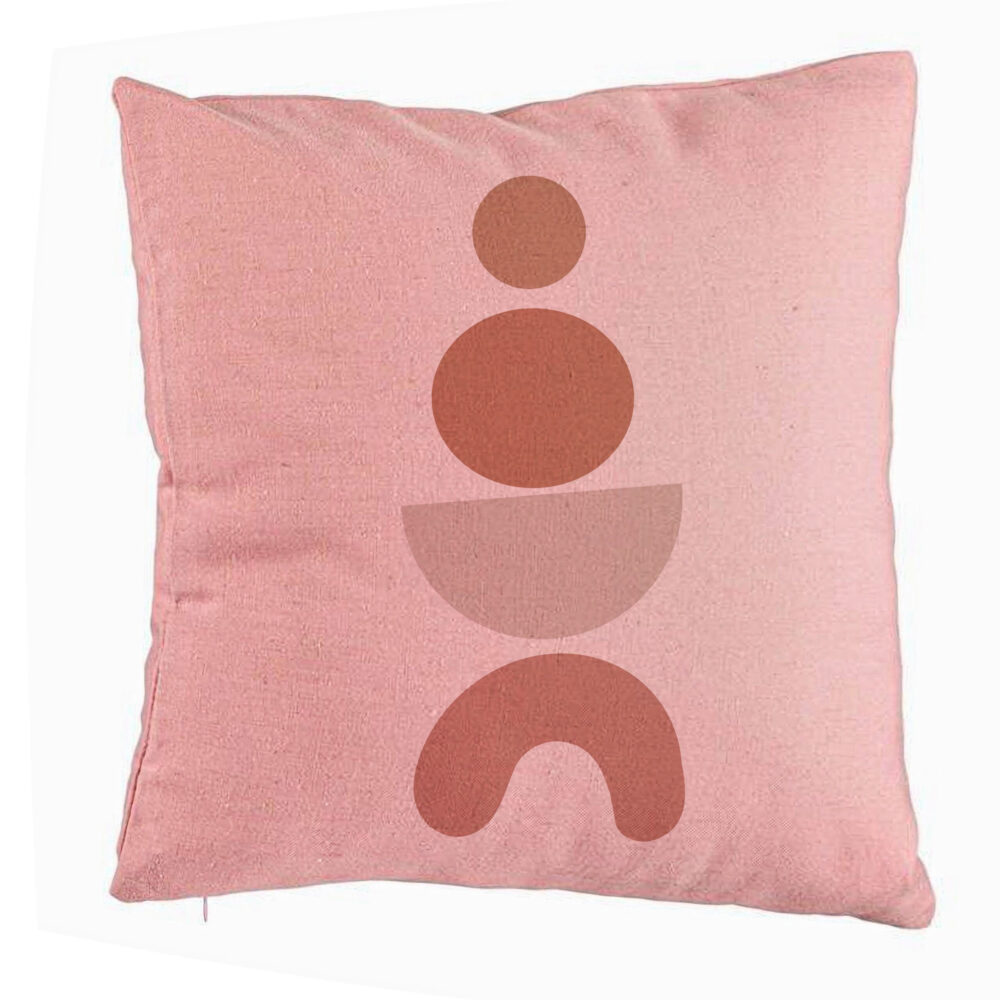 Perna Decorativa, Model Abstract Creativ 6, 40x40 cm, Roz, Husa Detasabila, Burduf 5 Perna Decorativa