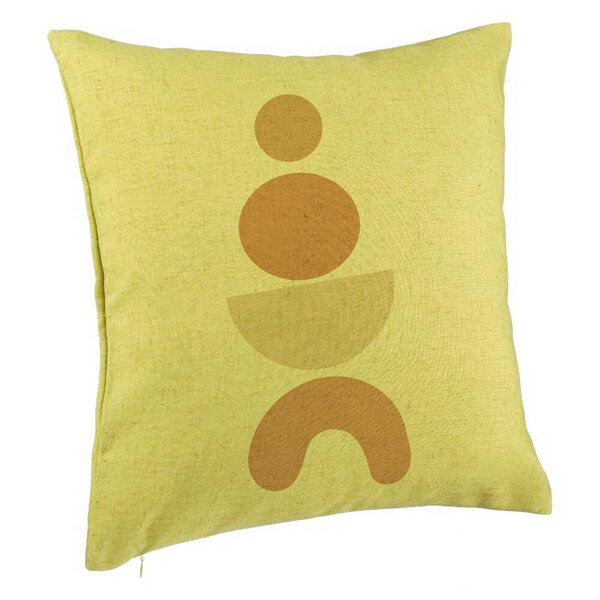 Perna Decorativa, Model Abstract Creativ 6, 40x40 cm, Verde, Husa Detasabila, Burduf 5 Perna Decorativa