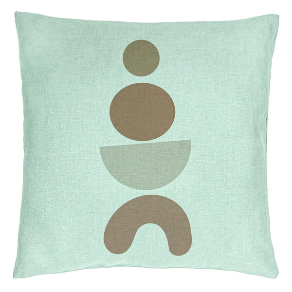 Perna Decorativa, Model Abstract Creativ 6, 40x40 cm, Verde Menta, Husa Detasabila, Burduf 15 Perna Decorativa