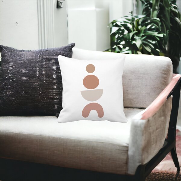 Perna Decorativa Model Abstract Creativ 6,40x40 cm, Alba, Mata, Husa Detasabila, Burduf 14 40x40 cm