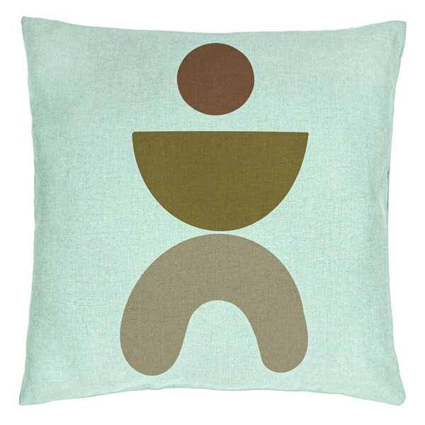 Perna Decorativa, Model Abstract Creativ 7, 40x40 cm, Verde Menta, Husa Detasabila, Burduf 15 Perna Decorativa