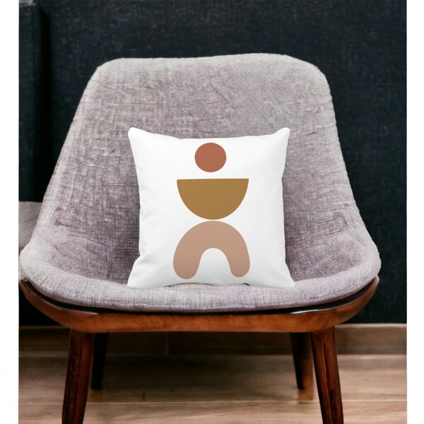 Perna Decorativa Model Abstract Creativ 7,40x40 cm, Alba, Mata, Husa Detasabila, Burduf 14 40x40 cm