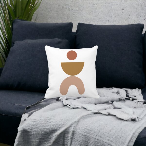 Perna Decorativa Model Abstract Creativ 7,40x40 cm, Alba, Mata, Husa Detasabila, Burduf 18 Burduf