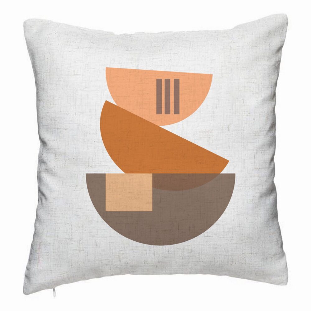 Perna Decorativa, Model Abstract Creativ 8, 40x40 cm, Alb Murdar, Husa Detasabila, Burduf 5 Perna Decorativa