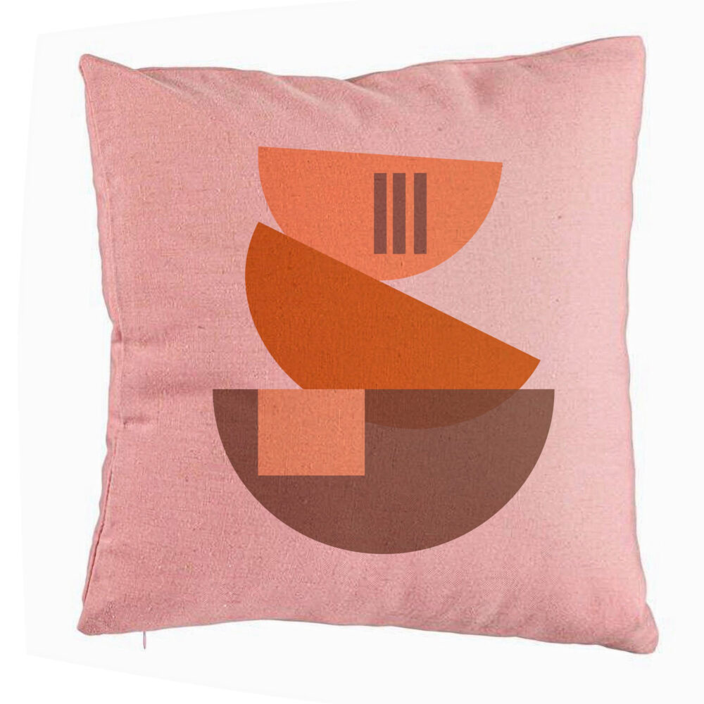 Perna Decorativa, Model Abstract Creativ 8, 40x40 cm, Roz, Husa Detasabila, Burduf 5 Perna Decorativa