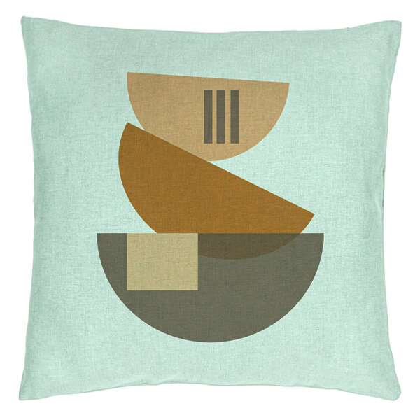 Perna Decorativa, Model Abstract Creativ 8, 40x40 cm, Verde Menta, Husa Detasabila, Burduf 15 Perna Decorativa