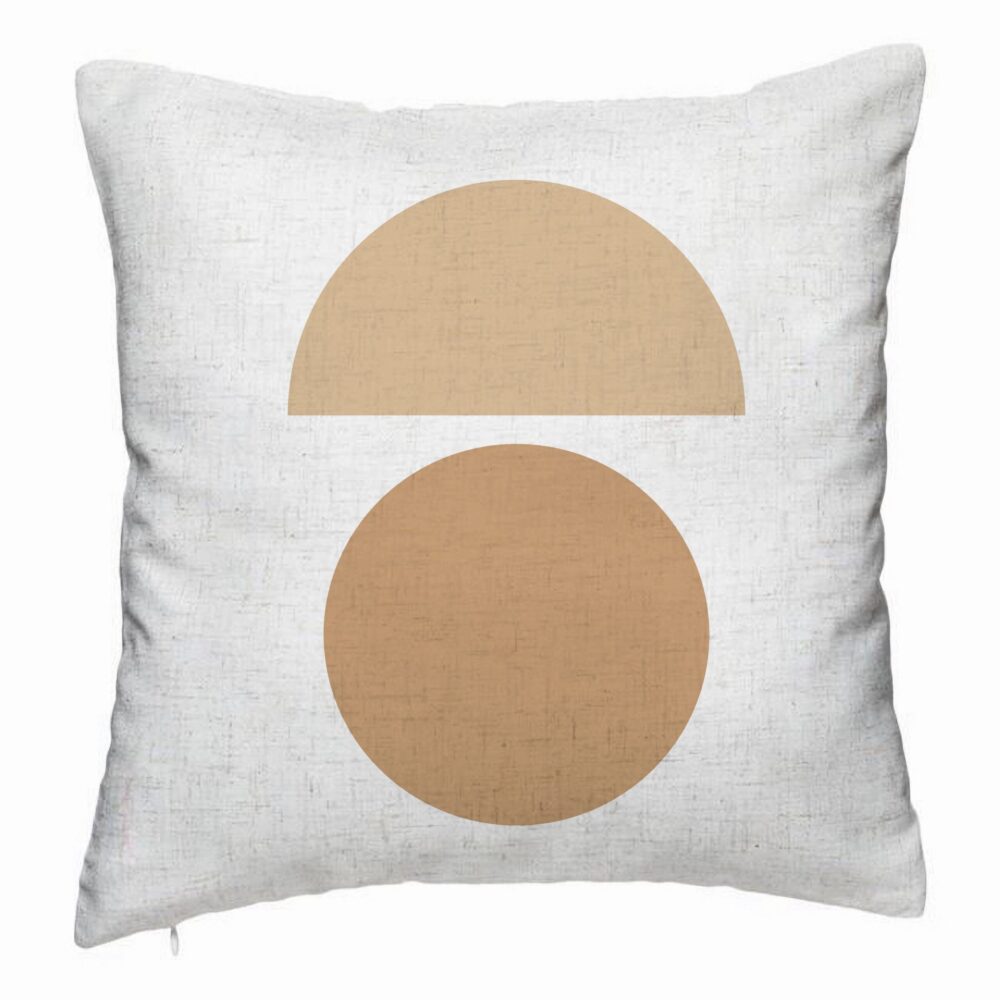 Perna Decorativa, Model Abstract Creativ 9, 40x40 cm, Alb Murdar, Husa Detasabila, Burduf 5 Perna Decorativa