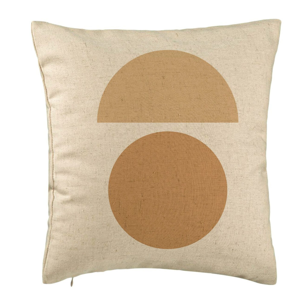 Perna Decorativa, Model Abstract Creativ 9, 40x40 cm, Bej, Husa Detasabila, Burduf 5 Perna Decorativa