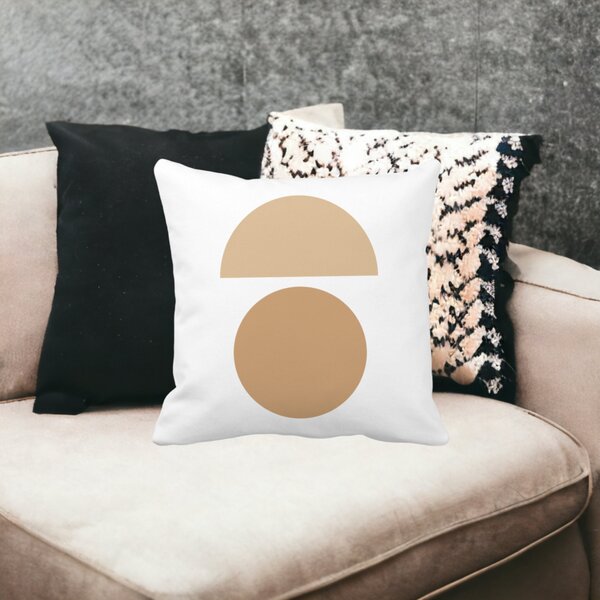 Perna Decorativa Model Abstract Creativ 9,40x40 cm, Alba, Mata, Husa Detasabila, Burduf 14 40x40 cm