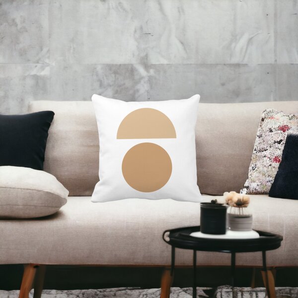 Perna Decorativa Model Abstract Creativ 9,40x40 cm, Alba, Mata, Husa Detasabila, Burduf 15 Alba