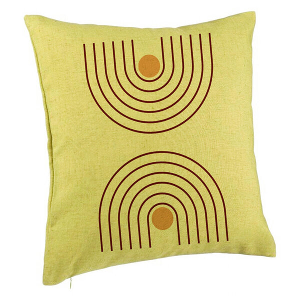 Perna Decorativa, Model Abstract Lines, 40x40 cm, Verde, Husa Detasabila, Burduf 5 Perna Decorativa