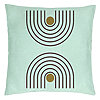 Perna Decorativa, Model Abstract Lines, 40x40 cm, Verde Menta, Husa Detasabila, Burduf 22 Perna Decorativa