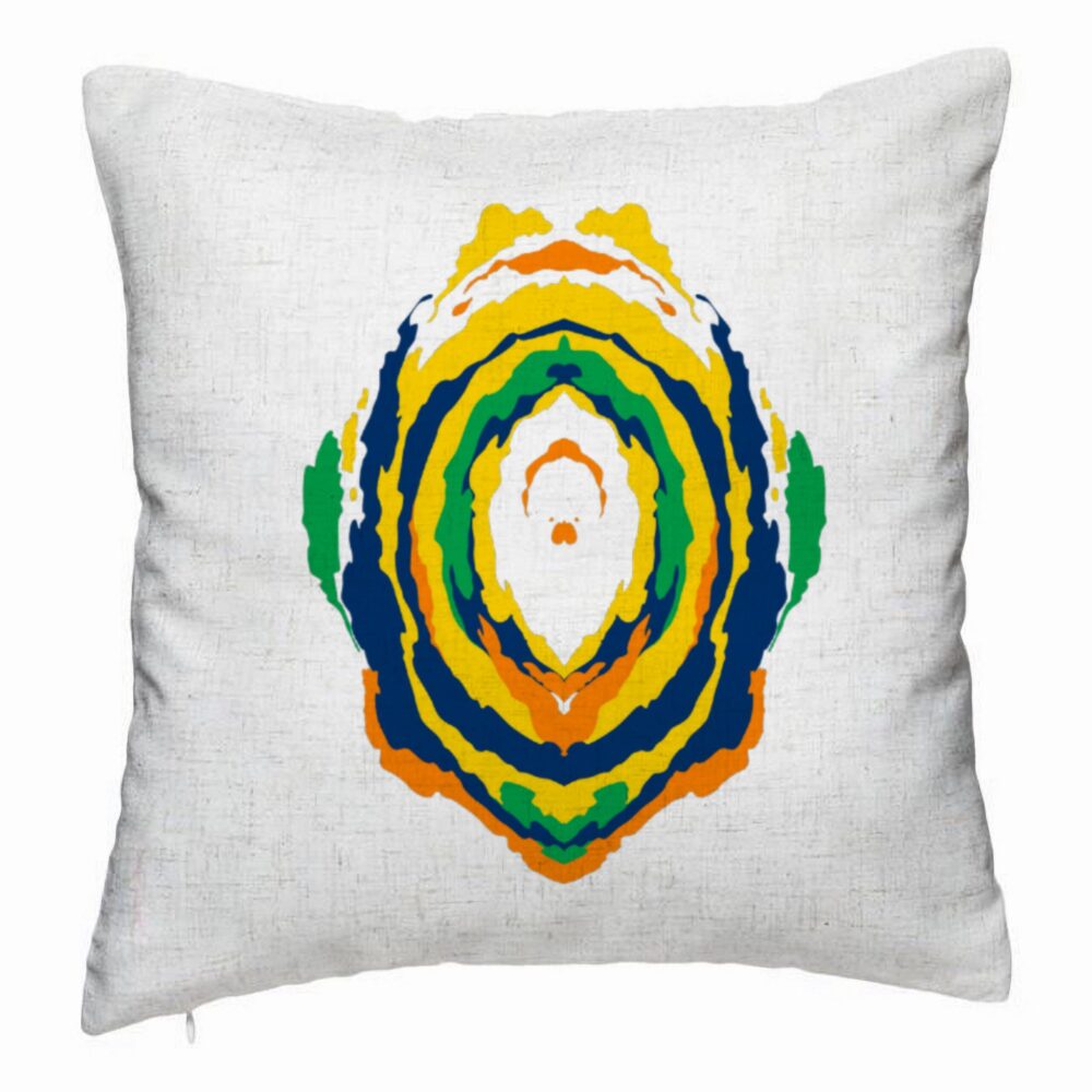 Perna Decorativa, Model Abstract, Multicolor, 40x40 cm, Alb Murdar, Husa Detasabila, Burduf 5 Perna Decorativa